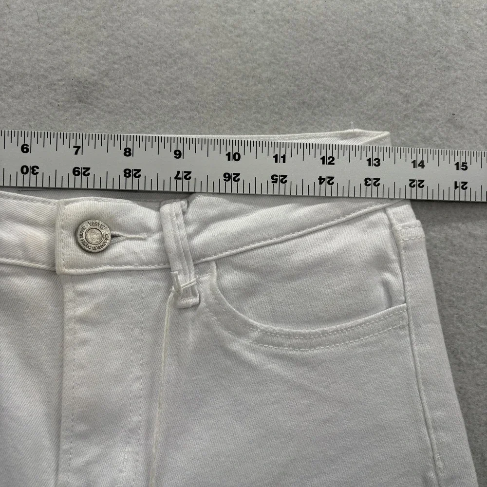 Vervet Skinny Jeans Womens 27 Mid Rise White Distressed Raw Hem Stretch Denim - Picture 7 of 15